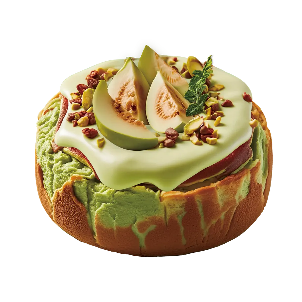 Pistachio Basque Cheesecake — pistachio application by Nutoast