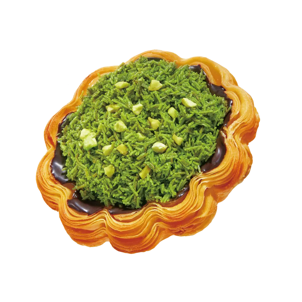 Dubai Chocolate Egg Tart — pistachio application by Nutoast